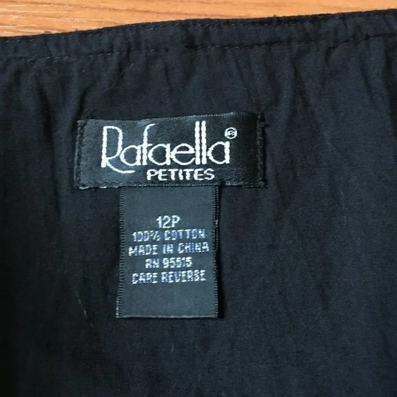 𝅺Rafaella A-line Black Cotton Skirt, 12 Petite‎ - Picture 2 of 4